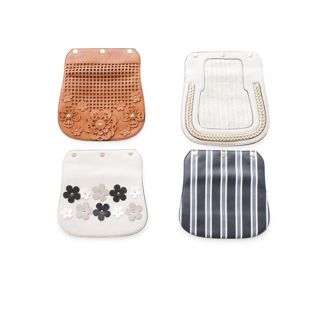 COCO + Carmen Interchangeable Switchable Handbag Flap Set‎ of 4 Floral Stripe